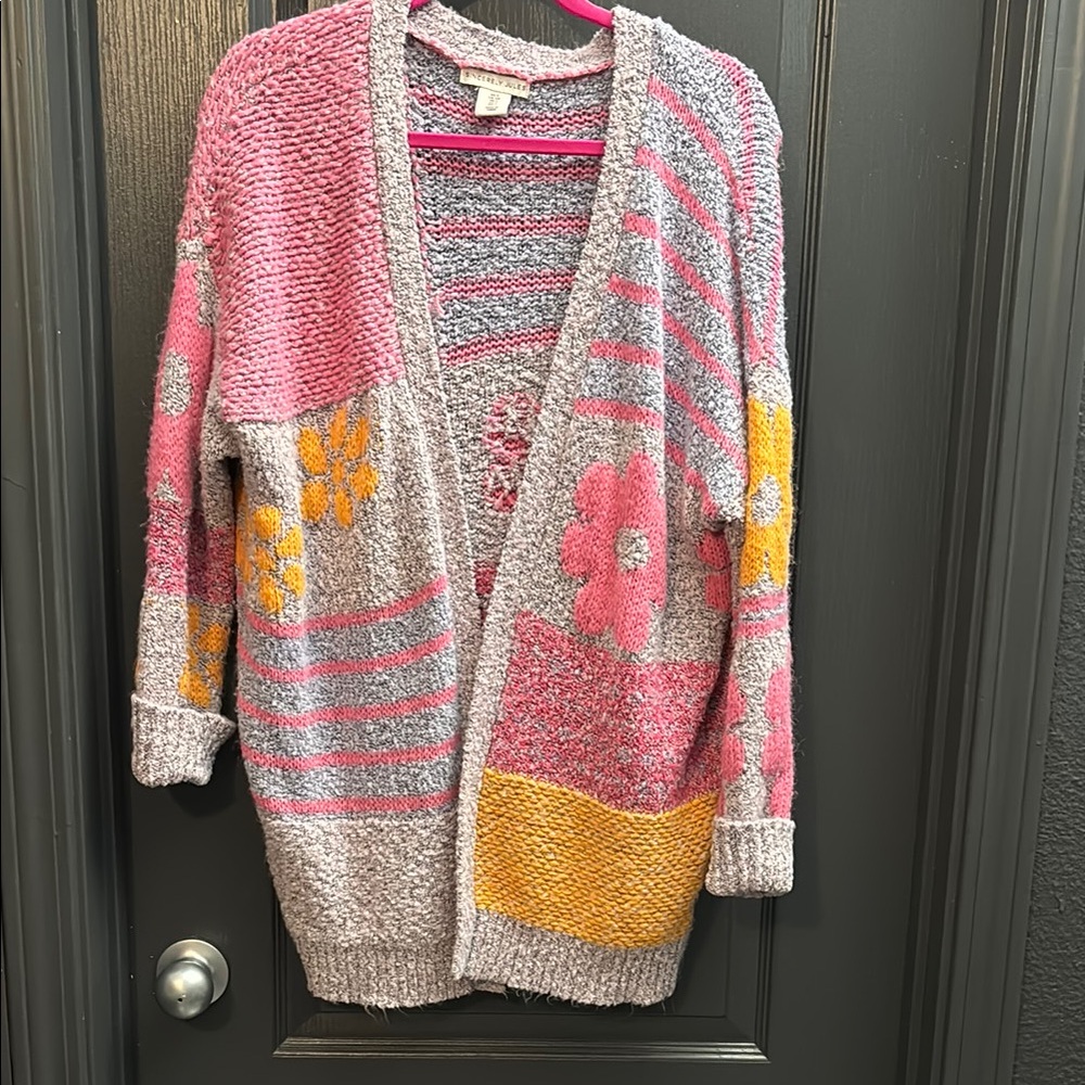 Sincerely Jules Colorful Oversized Floral Women's Light Sweater Size Small